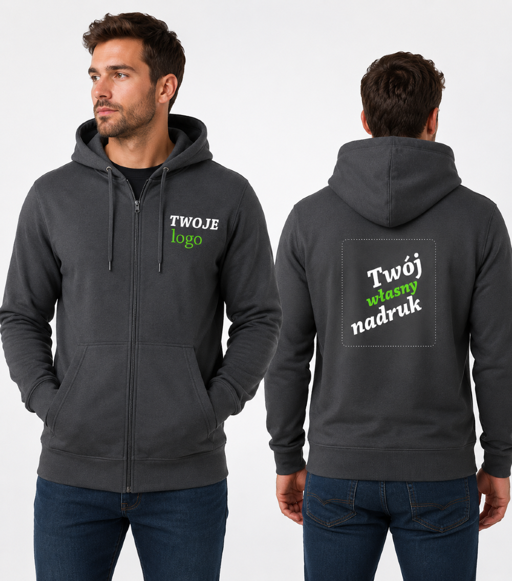 Bluza Męska z Własnym Nadrukiem 300g - Trendy Zipper