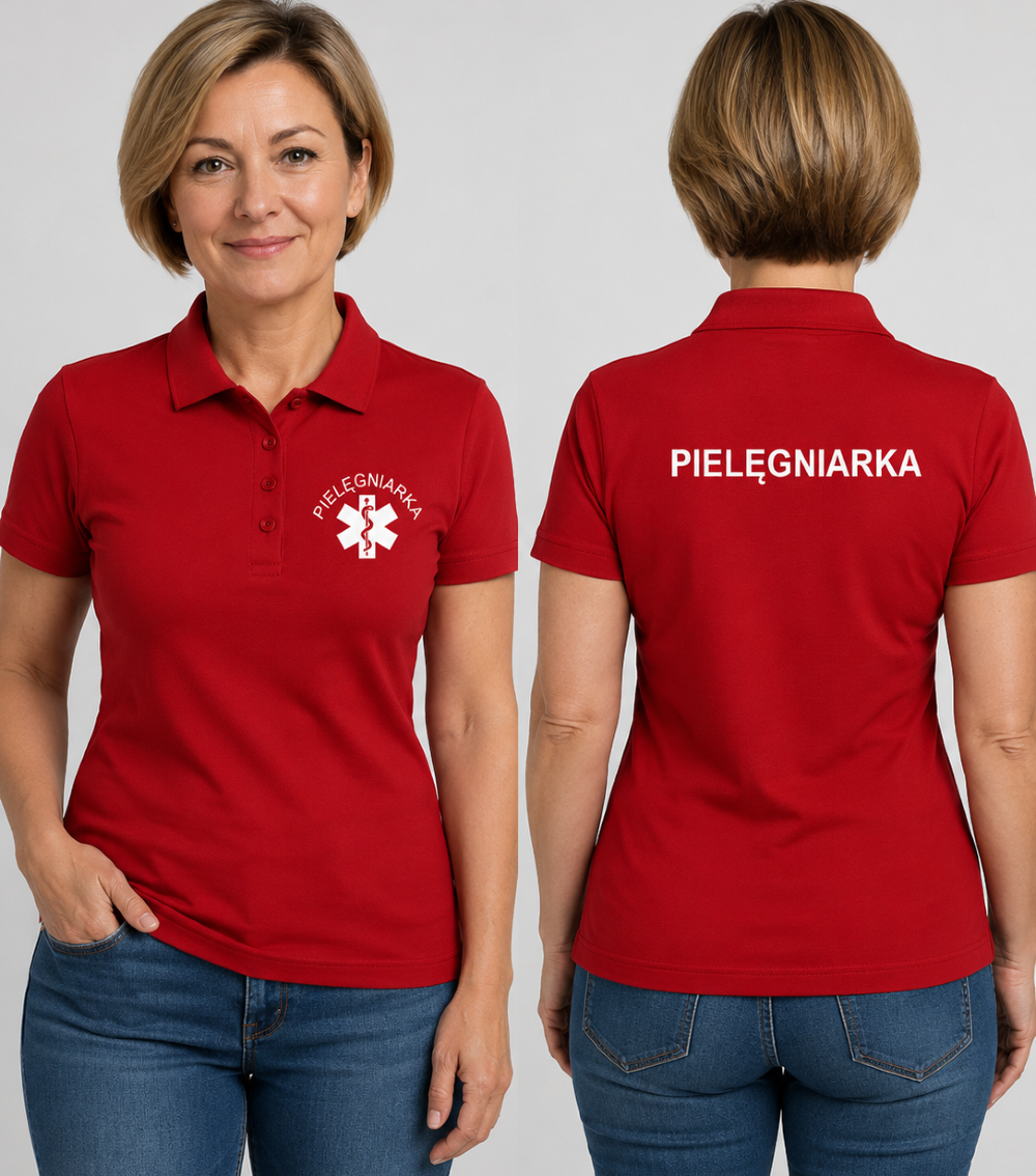 Koszulka Polo Damska Pielęgniarka 180g - Single J.