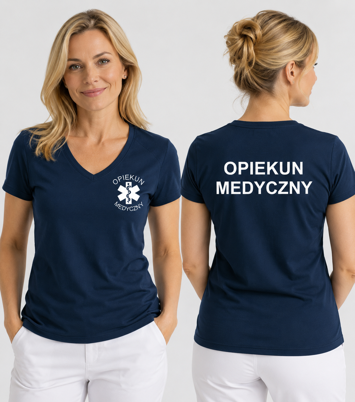 Koszulka V-neck Damska Opiekun Medyczny 180g - Dream