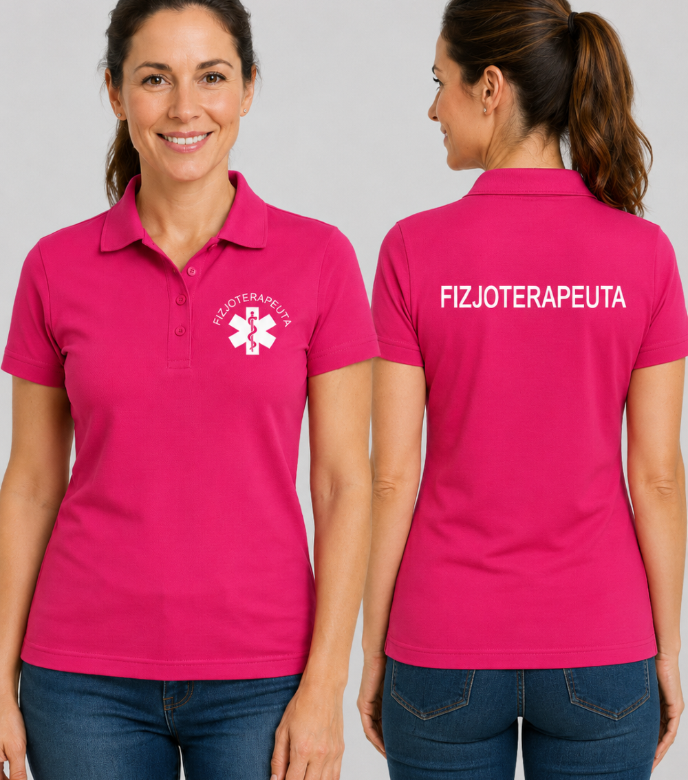 Koszulka Polo Damska Fizjoterapeuta 180g - Single J.