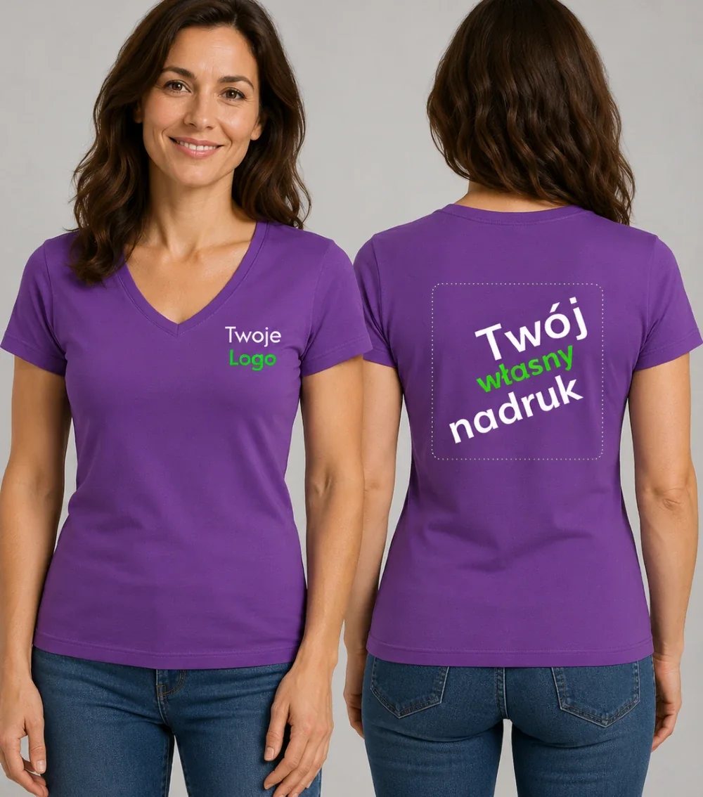 Koszulka Damska V-neck z Własnym Nadrukiem 180g - Dream